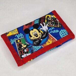 Kids Vintage Mickey Mouse Velcro Wallet 90s Nostalgia